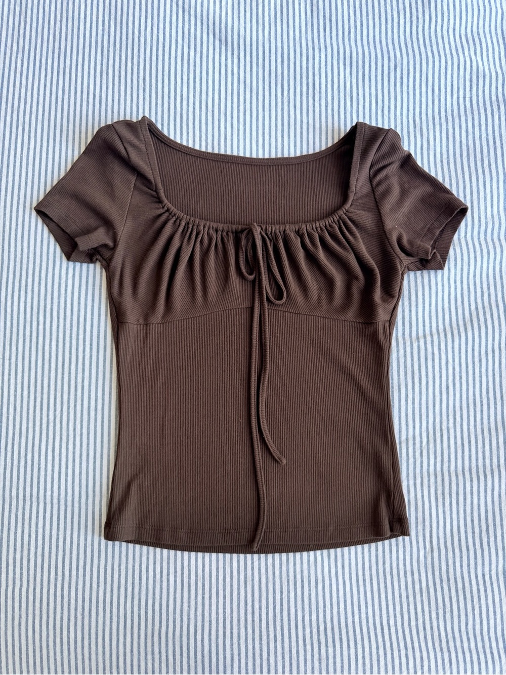ariseism brown ruched top